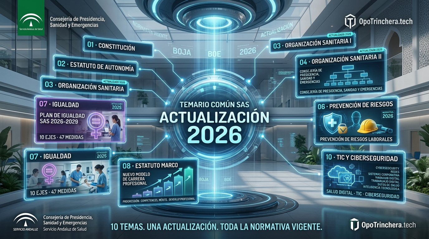 Actualizado el Temario Común del SAS: revisión normativa 2026 de los 10 temas comunes